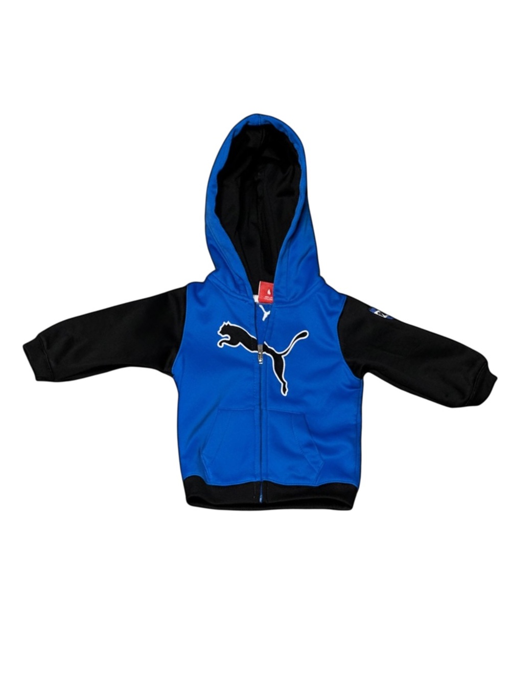 Puma Blue and Black Zip Hoodie with Puma Logo